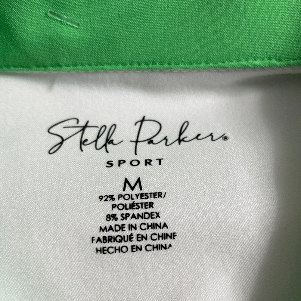 Green and White Women's Polo Shirt - Picture 2 of 2